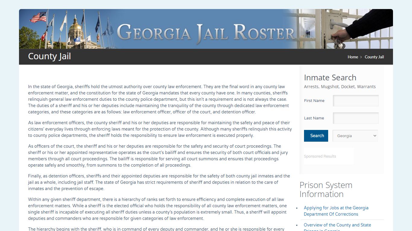 County Jail | Georgia Jail Inmate Search